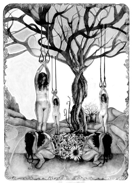 Garden of Earthly Sorrows - pencil, ink